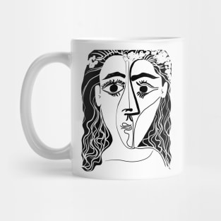 Picasso Woman's head #6 black line Mug